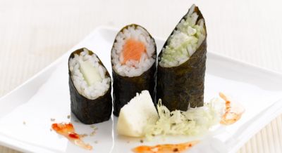 Sushi vom Graukäse und Lachs